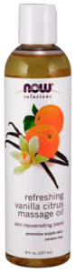Refreshing Vanilla Citrus Massage Oil 8 oz Now Foods